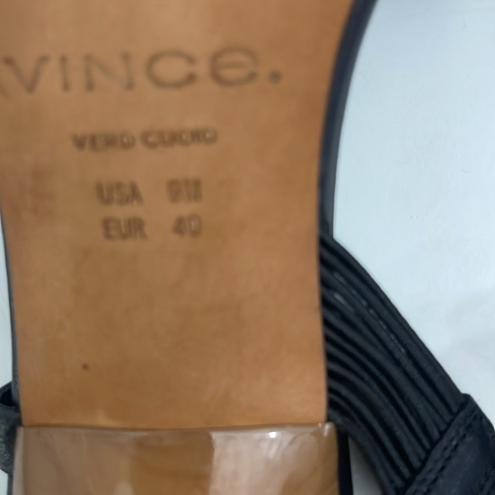 Vince Black Leather Strappy Women's 3.5 Inch Heels Size 9 (40) - Picture 11 of 13